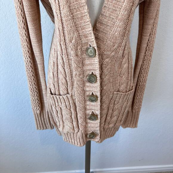 NWT Vintage Moda International Cable Knit Button Up Sweater size Small Academia - Picture 7 of 12